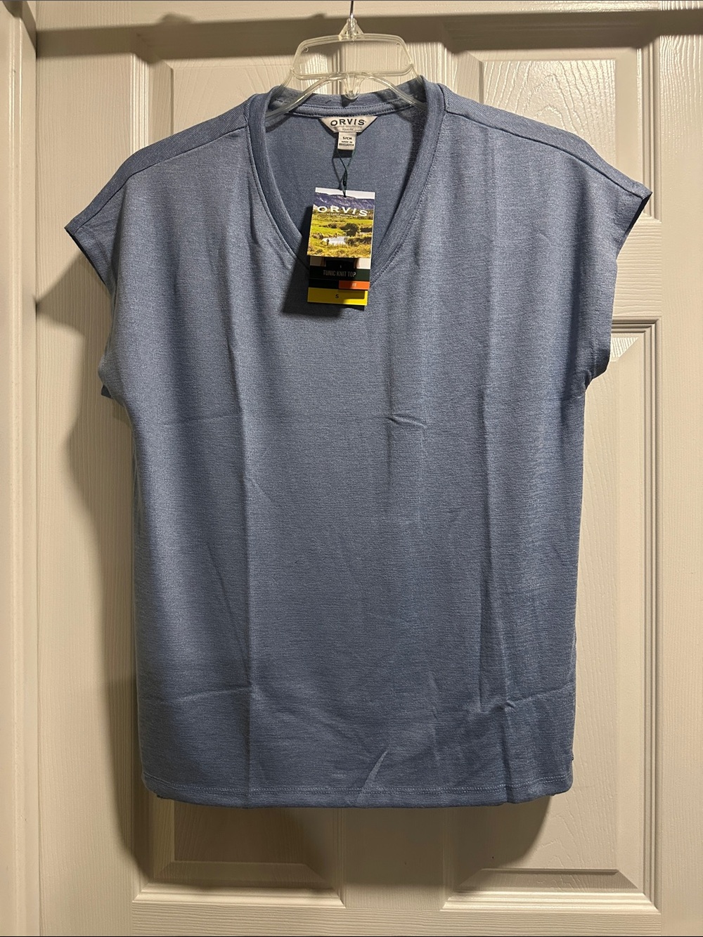 🆕 Orvis Classic Collection Short-Sleeve V-Neck Tunic Knit Top